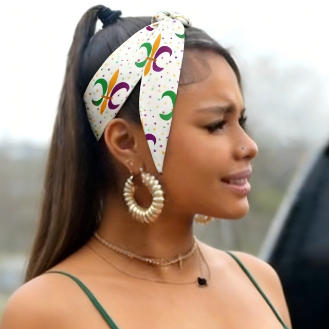 Mardi Gras Fashion Headscarf