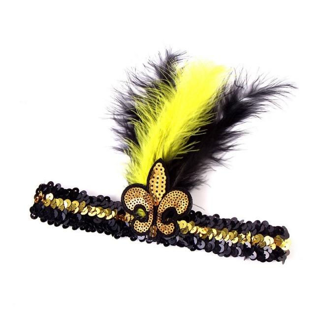 Mardi Gras Feather Sequin Headband