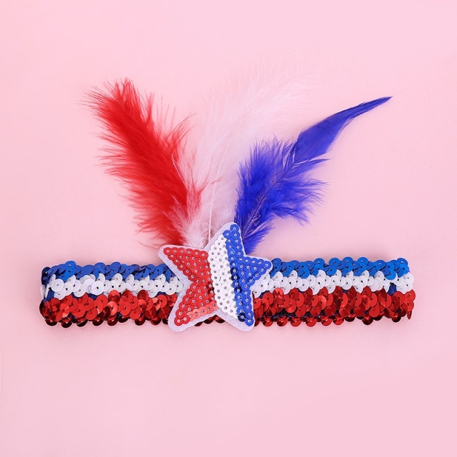 Mardi Gras Feather Sequin Headband