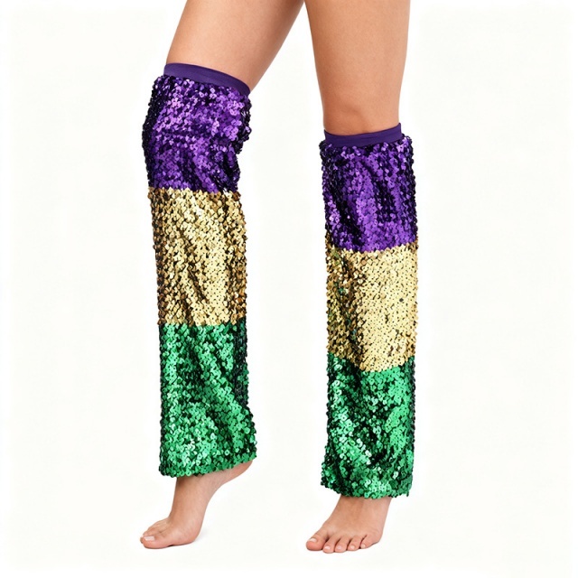 Mardi Gras Sequined Leg Warmers