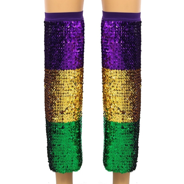 Mardi Gras Sequined Leg Warmers