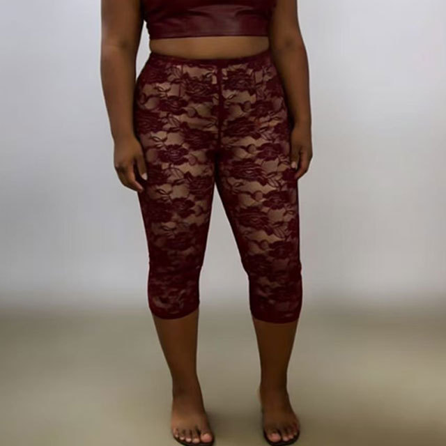 Sheer Mesh Cropped Leggings