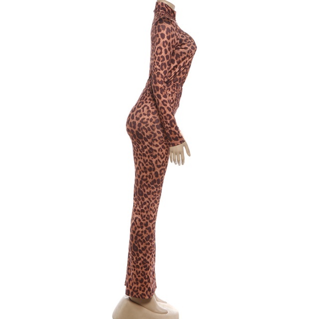 Leopard Hook Up Top Flare Pant Set