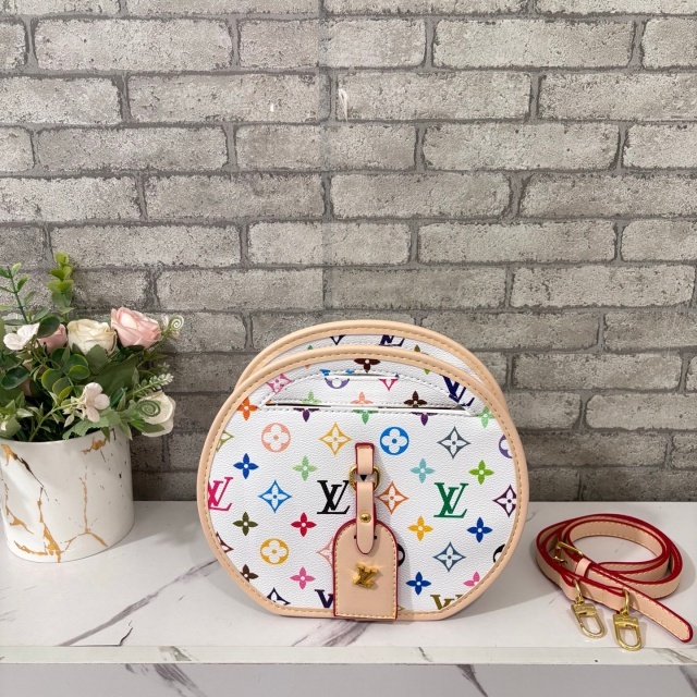 Leather Printed Round-Shaped Crossbody Bags