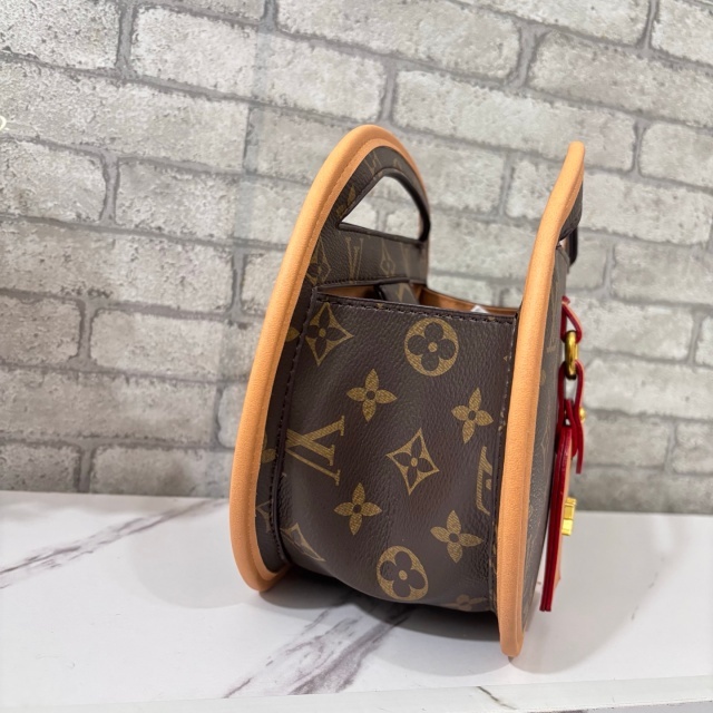 Leather Printed Round-Shaped Crossbody Bags