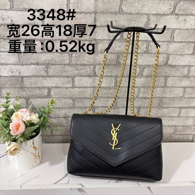 Metal Logo Chained Leather Fashion Underarm Bags