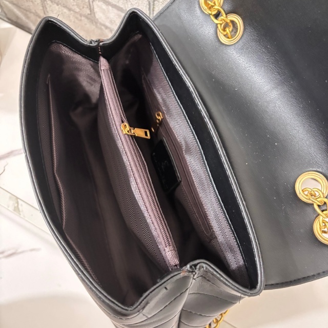 Metal Logo Chained Leather Fashion Underarm Bags