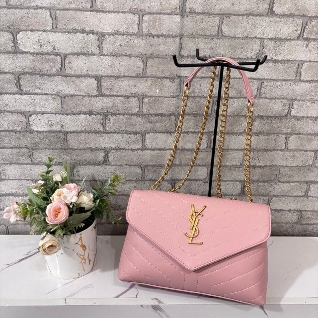 Metal Logo Chained Leather Fashion Underarm Bags