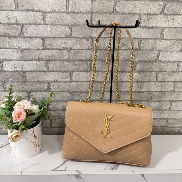 Metal Logo Chained Leather Fashion Underarm Bags