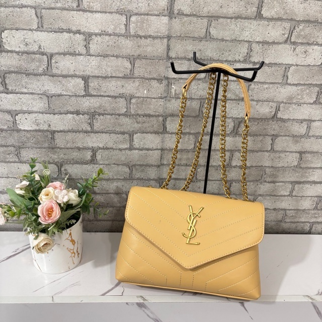 Metal Logo Chained Leather Fashion Underarm Bags