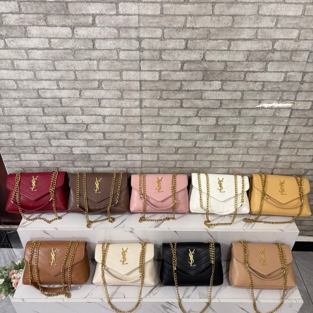 Metal Logo Chained Leather Fashion Underarm Bags