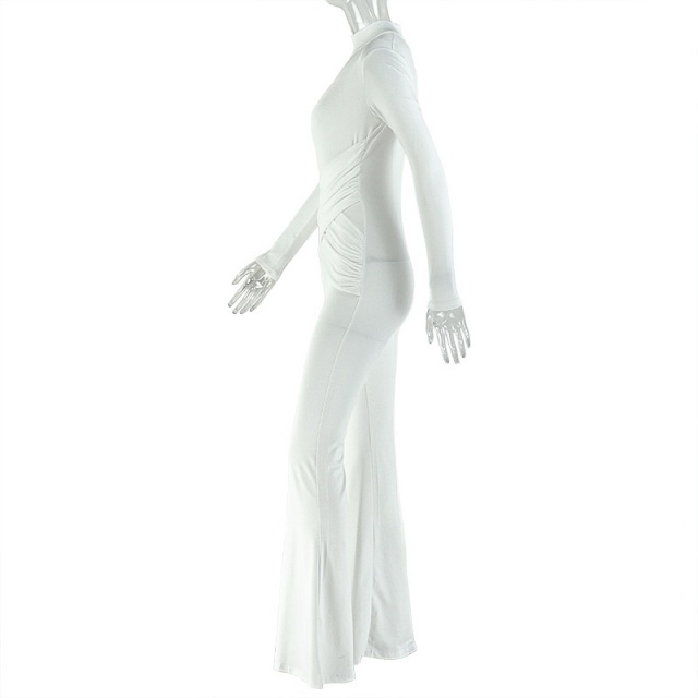 Hollow Out Slim Fit Flare Jumpsuit