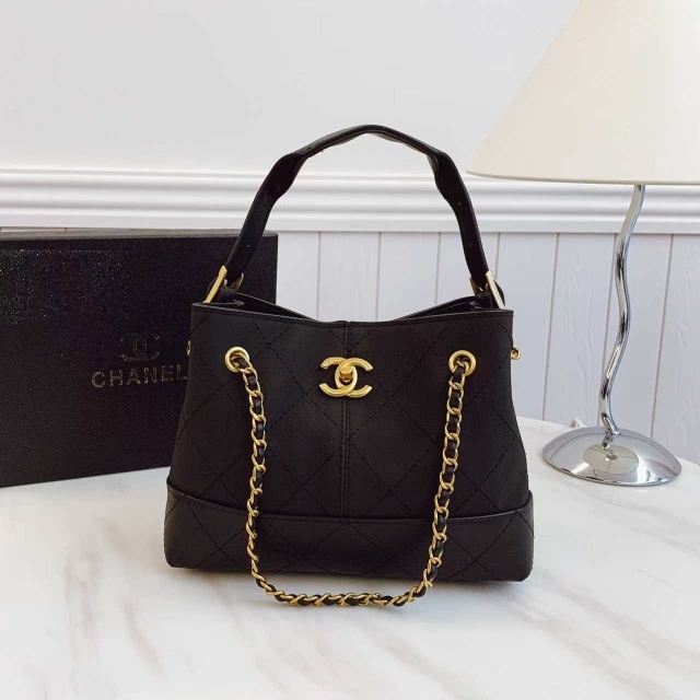 Metal Logo Chained Fashion Crossbody Bucket Bags