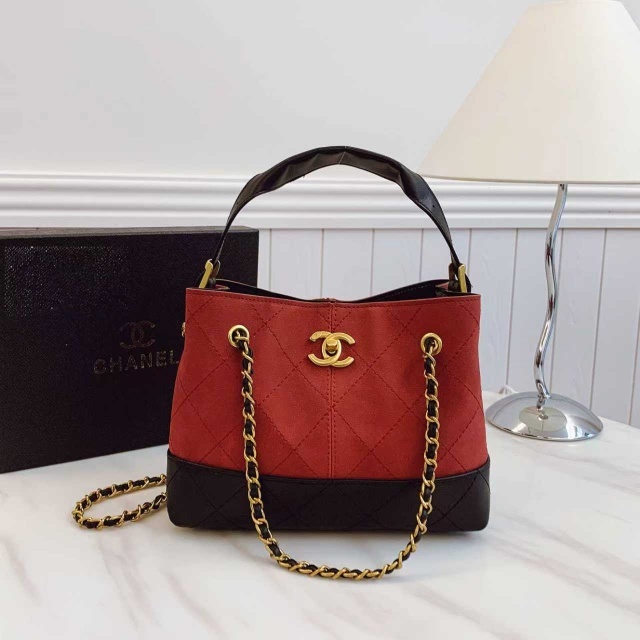 Metal Logo Chained Fashion Crossbody Bucket Bags
