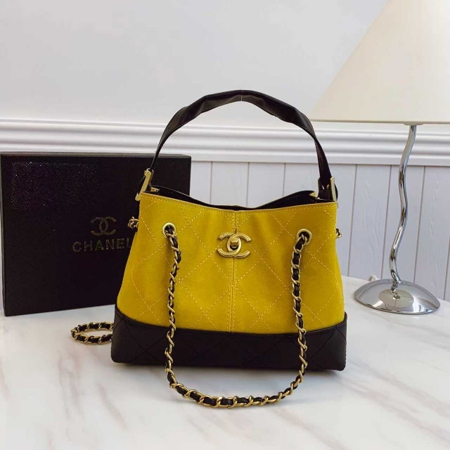 Metal Logo Chained Fashion Crossbody Bucket Bags