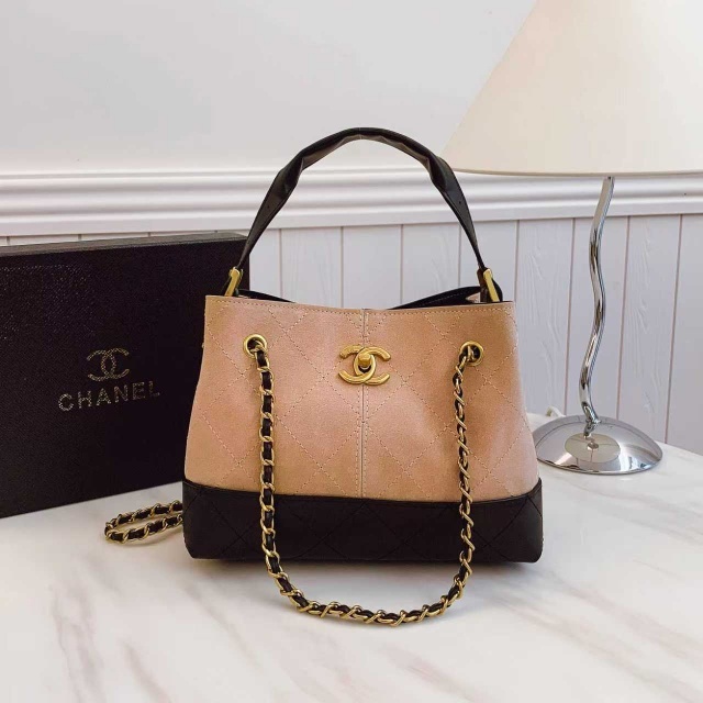 Metal Logo Chained Fashion Crossbody Bucket Bags