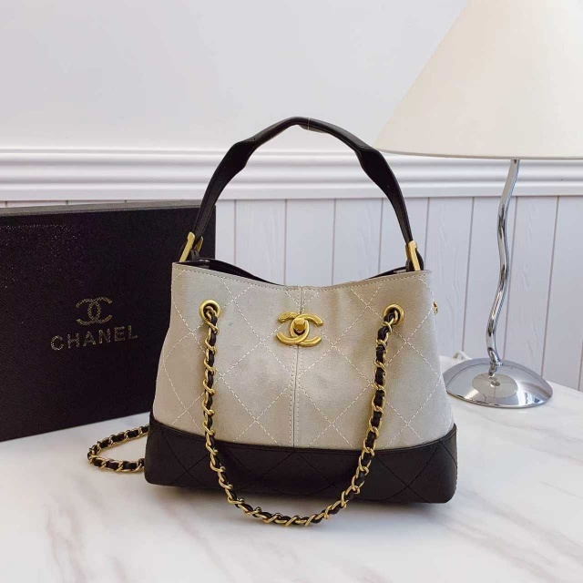 Metal Logo Chained Fashion Crossbody Bucket Bags