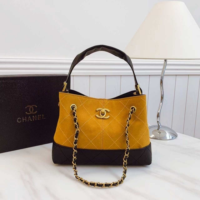 Metal Logo Chained Fashion Crossbody Bucket Bags