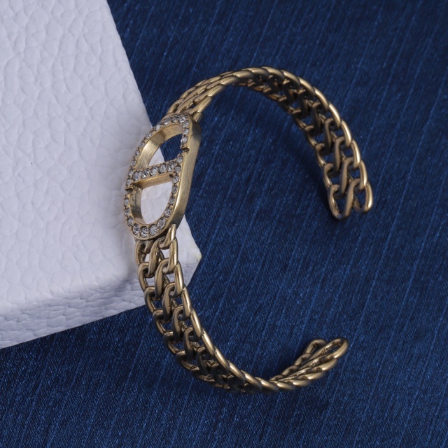 Hollow Out Design Diamond Open Bangle