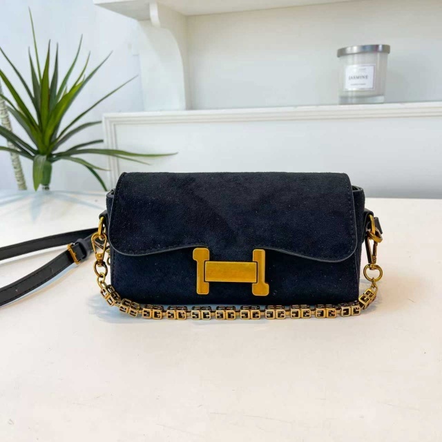 Metal Logo Women Suede Messenger Bags