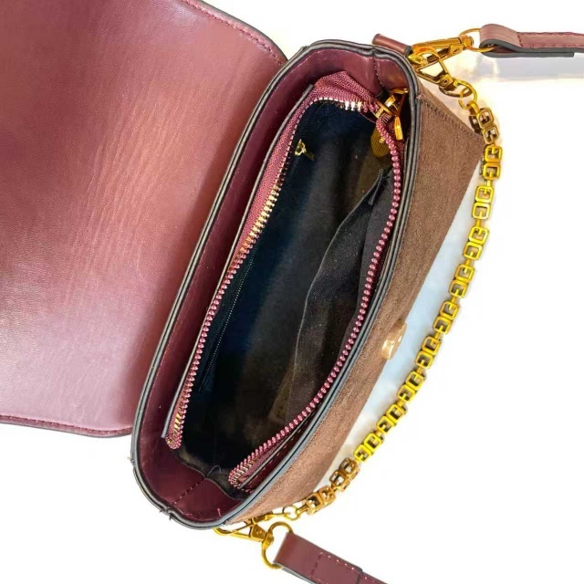 Metal Logo Women Suede Messenger Bags