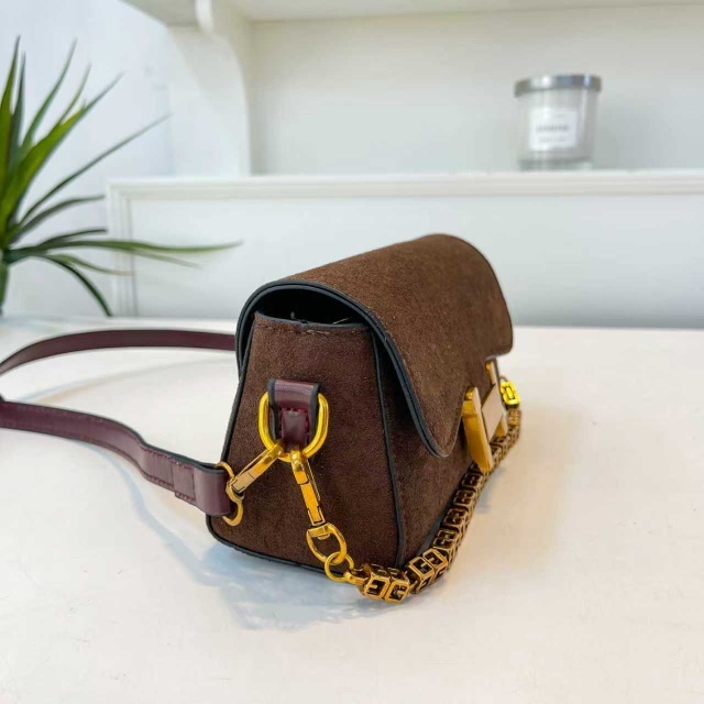 Metal Logo Women Suede Messenger Bags