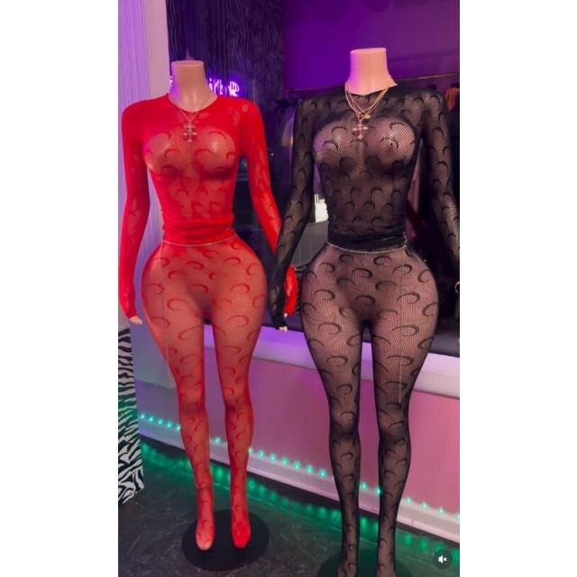 Fishnet Mesh Bodycon Lingerie Pant Set Two Pieces