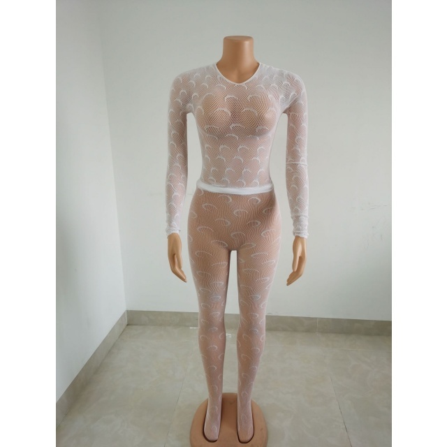 Fishnet Mesh Bodycon Lingerie Pant Set Two Pieces