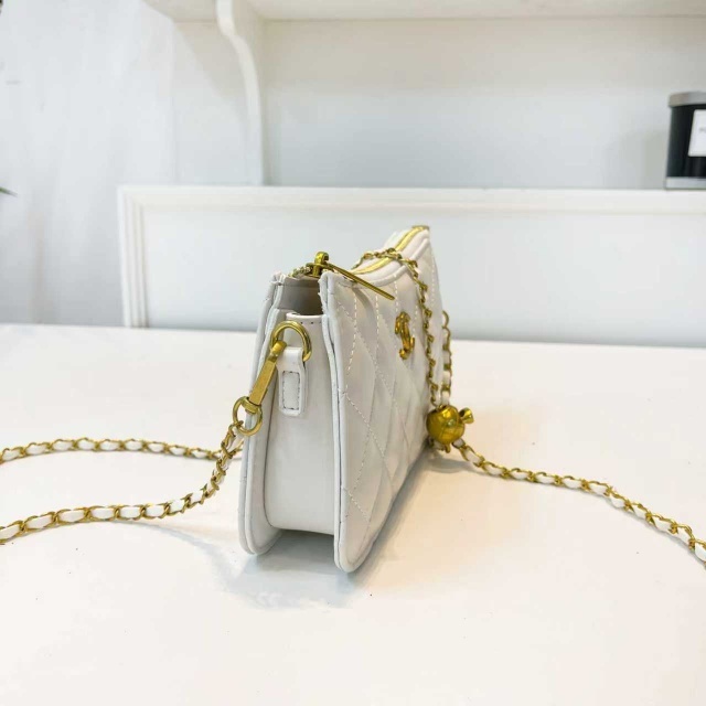 Metal Logo Chained Leather Fashion Messenger Bags