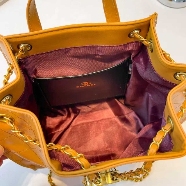 Metal Logo Leather Fashion Backpacks