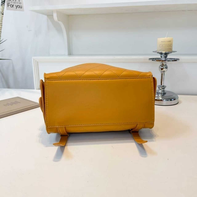 Metal Logo Leather Fashion Backpacks