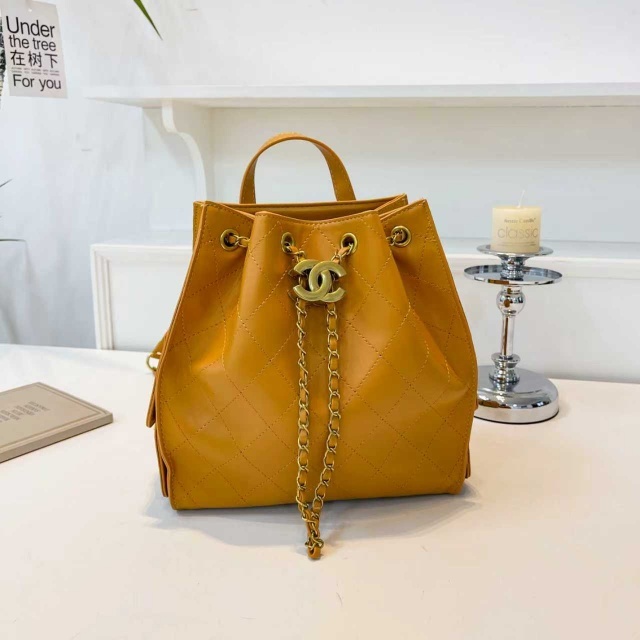 Metal Logo Leather Fashion Backpacks