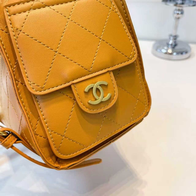 Metal Logo Leather Fashion Backpacks