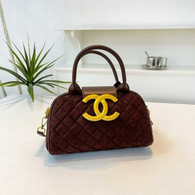 Metal Logo Suede Women Crossbody Bags