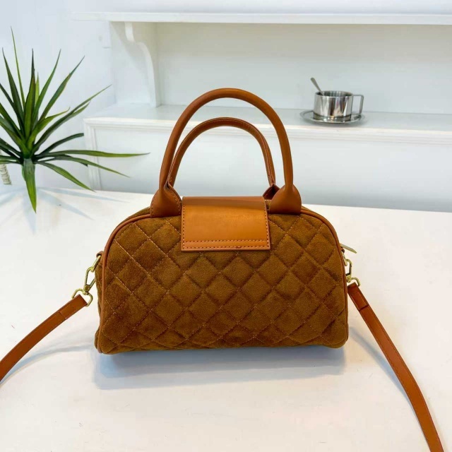 Metal Logo Suede Women Crossbody Bags