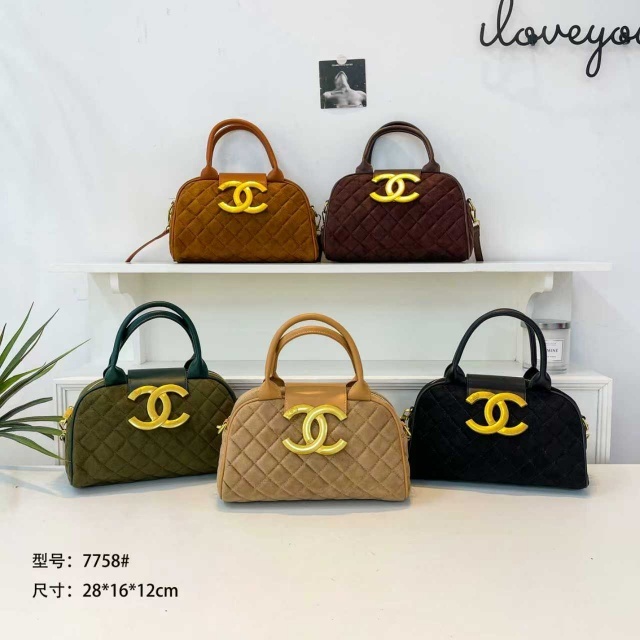 Metal Logo Suede Women Crossbody Bags