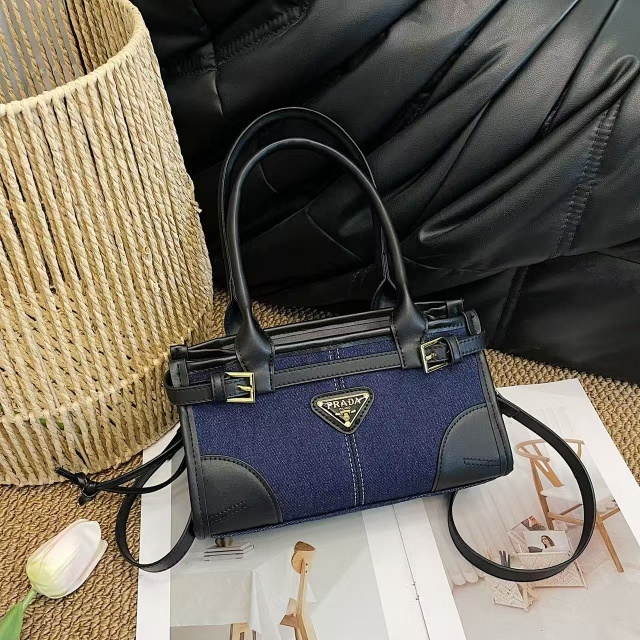 Fashion Logo Denim Spliced Crossbody Handbags