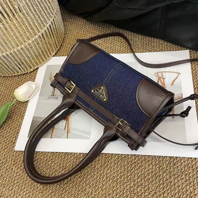 Fashion Logo Denim Spliced Crossbody Handbags