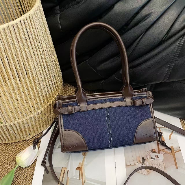 Fashion Logo Denim Spliced Crossbody Handbags