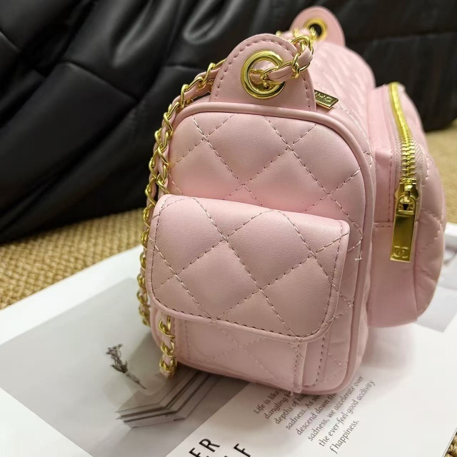 Metal Logo Chained Leather Women Handbags