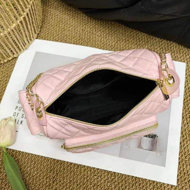 Metal Logo Chained Leather Women Handbags