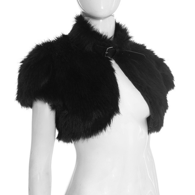 Furry Cropped Sleeveless Tie-up Top