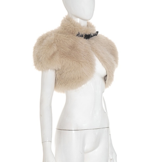 Furry Cropped Sleeveless Tie-up Top