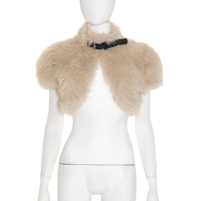 Furry Cropped Sleeveless Tie-up Top