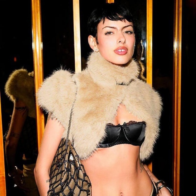 Furry Cropped Sleeveless Tie-up Top