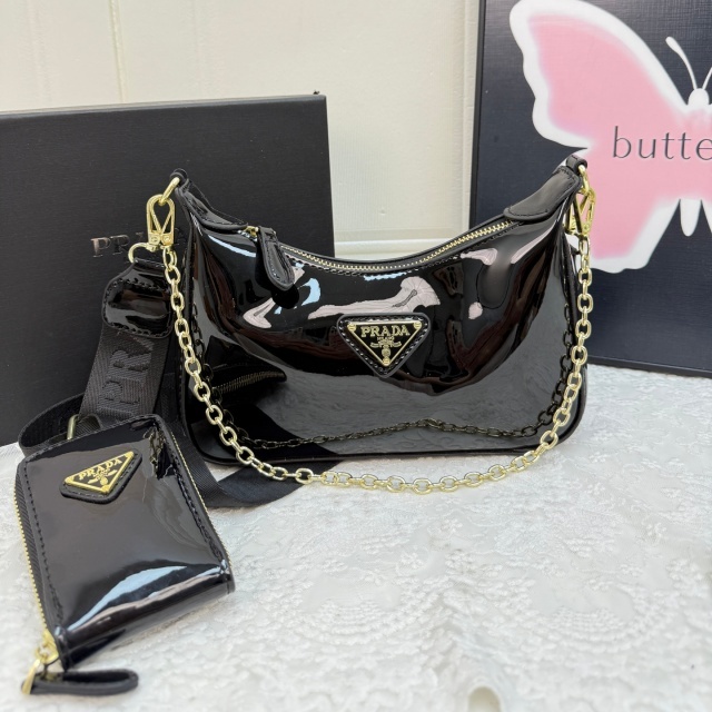 Fashion Logo Shiny Leather Women Messenger Bags