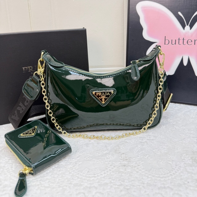 Fashion Logo Shiny Leather Women Messenger Bags