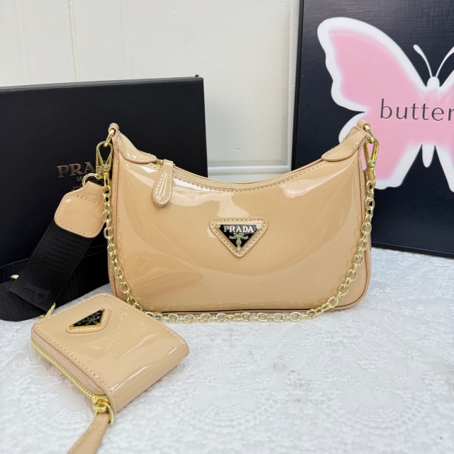 Fashion Logo Shiny Leather Women Messenger Bags