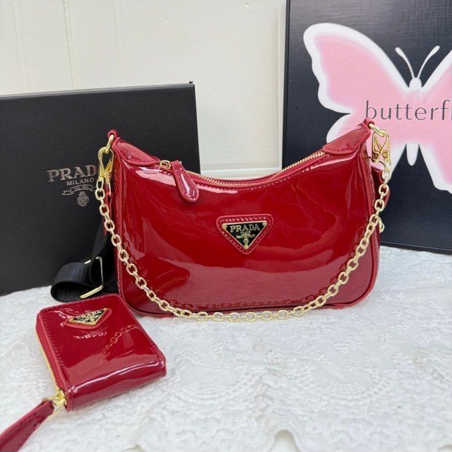 Fashion Logo Shiny Leather Women Messenger Bags