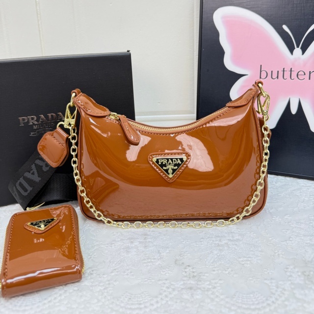 Fashion Logo Shiny Leather Women Messenger Bags